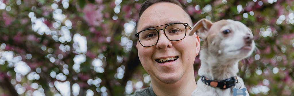 Supported Independent Living 1 Person with disability and dog