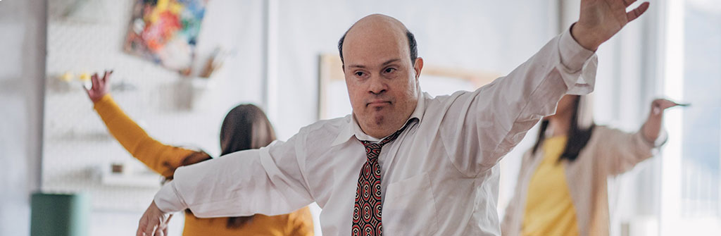 Respite Housing 1 Person with disability dancing